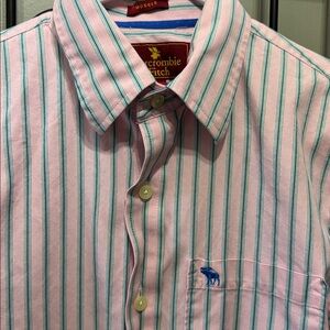 Men's Vintage Y2K Abercrombie & fitch Muscle Button Down Shirt Large NEW Blue